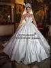 yiwumensa Royal Wedding Dres Sparkly Sequined Appliques Satin Bridal Gowns 3/4 Sleeves O Neck Women Formal Party Clothing O1Mq#