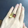 3 pezzi set anello classico impilato anello di cristallo di colore della miscela anello stile caramella gioielli regalo di compleanno per le donne set di anelli impilabili 240318