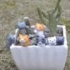 6st/Set Cartoon Lucky Cat Home Garden Bonsai Decorations Miniatyres Gift Lovely Micro Landscape Kitten Miniature Craft