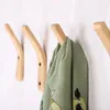 Hooks 2Pc Oak Wood Coat Wall Mounted Vintage Single Hook Hat Rack Towel Hanger Organizer Decorative For Home Bar El