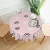 Table Cloth Pink Dog Tablecloth Animal Protection Round Cover Retro Graphic For Wedding Birthday Party