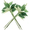 装飾的な花10 pcs人工花棒緑の茎を作る偽の花のプラスチックのdiy葉がピック