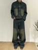 Męskie dżinsy Reddachic 90S Retro deskorolki duże spodnie dla męskiej zielonej myjki Regulowana talia szeroka lega kieszonkowa kieszonkowa kieszonkowa