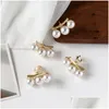 Stud Natural Pearl 925 Boucles d'oreilles Sier Fashion Designer Bijoux 10mm Trois perles Boucle d'oreille pour femmes Mariage Drop Livraison Dhuqp