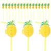 Wegwerpbekers rietjes 50 pc's ananas plezier drinken honingraat buig plastic feest sap banket hawaii decor