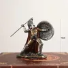 Dekorativa figurer Retro Roman Warrior Crafts Sparta Model TV Cabinet Living Room Decorations Creative Home Furnishings