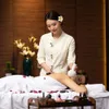 2024 profial spa terno estilo chinês novo outono inverno mulheres terno de linho esteticista spa massagem uniformes A6dx #