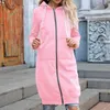 Women's Suits Hoodie Coat Solid Color Long Zipper Pocket Sweater Thickened Leisure Sports Pullover Drawstring Cardigan Jacket
