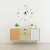 Horloges murales 3 D décor de miroir de bricolage 3D Horloge numérique tendance pour l'autocollant de bureau sans cadre