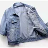 Printemps Eté Demi Manches Femmes Collier Distred Manteau Dames Mer Recadrée Denim Veste Fille Ripped Jean Cardigan Châle A8iR #