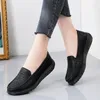Casual Shoes Women's Flat 2024 Spring Women äkta läder Non-halk Soft Bottom Loafers Slip On Moccasins Boat