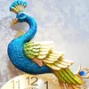 Wall Clocks Peacock Clock Big Size Luxury Home Decor Modern Design Living Room Decoration Watch Horloge Murale