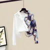 Wiosenna i letnia moda mody Koreańska wersja WesternStyle Patchwork Shirt Stuming Spódnica 240312