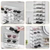 Dekorativa plattor LAWER STORAGE BOX Solglasögon Visa Case Travel Eyeglass Organizer Holder Tray Jewelry