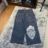 jnco винтажные мешковатые джинсы хип-хоп графические готические джинсы мужчины женщины джинсы с низкой посадкой fi уличная одежда Harajuku повседневные широкие брюки x1ds #