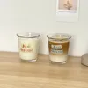 Wijnglazen Schattig Instagram Wind Hoog uiterlijk Niveau Glas Koffie Letters Creativiteit Afdrukken Meisje Melk Sap Drinken Ontwerp Niche Cup