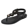 Top Zomer Sandaal Vrouwen Sandalen Boheemse Romeinse Platte Bodem Strand Schoenen Sandles Hakken Flip Flop 240228