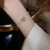 New Fashionable and High end Pink Peach Heart Bracelet with Yiwu Zircon Drawstring Adjustable Hand Accessories 5RQS