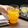 Copos de vinho com uma camada de água de uma camada única de sobremesa de vidro de vidro de vidro de vidro transparente resistente ao calor recipiente de bebida em casa
