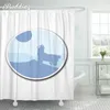 Shower Curtains Modern Minimalist Curtain 3D Printed Cartoon Anime Animal Bathroom Waterproof With Hooks For Decoration