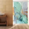 Douchegordijnen Kraam Marmer Voor Badkamer Sets Kleurrijke Stof Met 12 Haken Aquarel Abstracte Inkt Verf