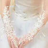 Crystal Women's Wedding Gloves Fingerl Elbow Bridal Gloves Floral Ivory LG Gloves Wedding Accory for Bride L2FY#