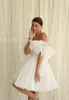 xijun Short Boho Wedding Dres Prom Gowns A-Line Tiered Ruffles Puffy Mini Wedding Party Gowns For Bride Robes De Mariage q3jE#