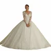 Bepeithy Exquisite Ivory Scoop Wedding Dres 2022 For Full Sleeves Chapel Train Vintage Dropped Lace Ball Bridal Gown i5hi＃