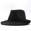 Simple Beach Hat Men Summer Panama Cap Casual Trilby Fedora Male Straw UV Protection Wide Brim Sombrero 240326