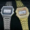 Wristwatches Tungsten Steel Band Watch Waterproof Digital Metal Sports Military Watches Cool Men Women Luxury Electronic Wrist Watches Clock 24329