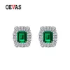 Stud Oevas 100% 925 Sterling Srebrny 911 mm Szmaragdowe kolczyki z wysokim węglowym węglowym Diamentowe Kolczyki dla kobiet Bringling Wedding Prezenty biżuterii 22112629