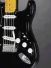 Gitar yeni varış !!!! Sihirli Siyah Renk St Electric Gitar, Katı Gövde, Akçaağaç Kıvrığı, Sarı Boyun, SSS Pikapları