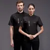 Kock Uniform Short Sleeve Restaurant Cook Coat Women Baker Hotel Kitchen Canteen Waiter Clothes V2EI#