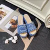 Designer Dames Sandalen Echt C letter Leer Damesschoenen met dikke zool Luxe merk geborduurde randslippers Mode Hoge kwaliteit Indoor Casual schoenen