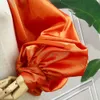 Orange Gold Fi Jacket Puffy Sleeves Cloak Short Bolero Shawl High Neck med Butts Bridal Accores M4S9#