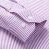 Chemises habillées résistantes aux rides imprimées à rayures classiques pour hommes 100 coton RegularFit chemise d'affaires formelle à manches longues sans fer 240328