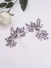 Klassiek vintage paars kristal Boheemse hoofdtedel Dinner Party Hair Pins Banquet Wedding Bridal Accessies U5FK#