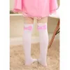 Summer Childrens Baby Kids Girls Thin Tights Pantyhose Knee Fake Tattoo Velvet Stocking white Cartoon Kitty Cat 38Y 240322