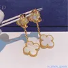 Seiko Edition Top Brand Vancefe Earrings Fourleaf Clover Ear Studs Earrings V Gold Plating 18K Rose Gold Designer Brand Logo Grave Earring