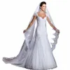 in Stock Foto reali Bianco/Avorio Velo da sposa Lg Pettine Mantiglia di pizzo Cattedrale Veli da sposa Accessori da sposa Veu De Noiva t795 #