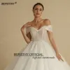 Bepeithy Ivory Beading Prince wedding dres 2022 신부를위한 어깨 소매 여자 친구 반짝이 볼 신부 가운 가운 C9XQ#