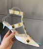 Designer-Sandalen für Damen mit dünnem Absatz und niedrigem Absatz, einzelne Schuhe mit spitzem Temperament