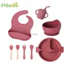 Kopjes Gerechten Gebruiksvoorwerpen Baby Siliconen Servies Sets Jongen Meisje Kom Borden Cup Baby Peuter Kids Vork Lepel 240329