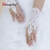 Elegante ivoor van hoge kwaliteit Korte paragraaf Lace Fingerl Rhineste Bridal Handschoenen voor bruiloftsfeest sexy accessoires x0rv#