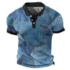 Mens Polo Shirt 3D Denim Plaid Print Shortsleeved Retro Tops Kläder överdimensionerad casual tshirt Summer 240328