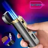 Ny Butane Gas Windshield Direct Charge Three Fires Metal Turbine Torch Portabl Cigar Lighter Kitchen Barbecue Camping Men Gifts