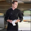 Chef Uniforme dos homens Lg Manga Garçom Camisas Bakery Cook Coat Pastelaria Roupas Hotel Cozinha Traje Café Garçom Roupas de Trabalho m9Rg #