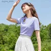 Women's T-Shirt Semir Short-Sleeved T-Shirt Women Solid Color Hollow Top Simple 2023 Summer New Slim T-Shirt24329