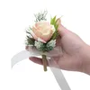 2pcs Boutniere Wedding Corsage Pins Groom Boutniere Frs Silk Brooch Butthole Men Wedding Witn Marriage Accories N6KJ#