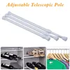 Shower Curtains 3 Sizes Tension Curtain Rod Adjutsable Spring For Home Bedroom Wardrobe Living Room Bathroom